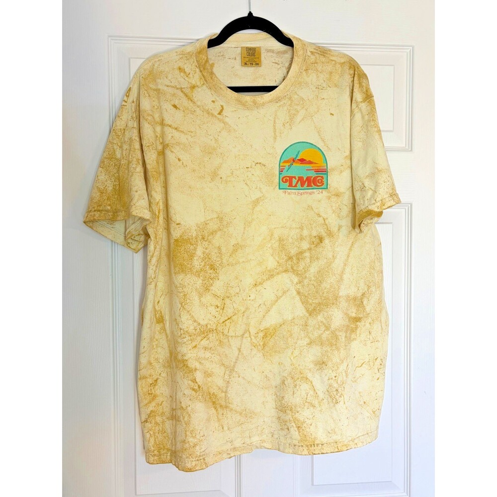 Yellow Tie-Dye T-Shirt XL The Merch Collective Palm Springs '24 Comfort Colors